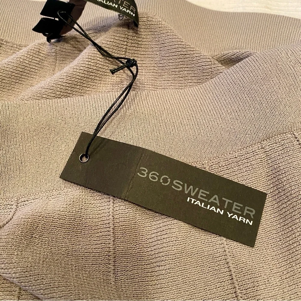 360 Sweater Gray Taupe Long Maxi Knit Pencil Skirt Size Large Italian Yarn NWT - Picture 12 of 12